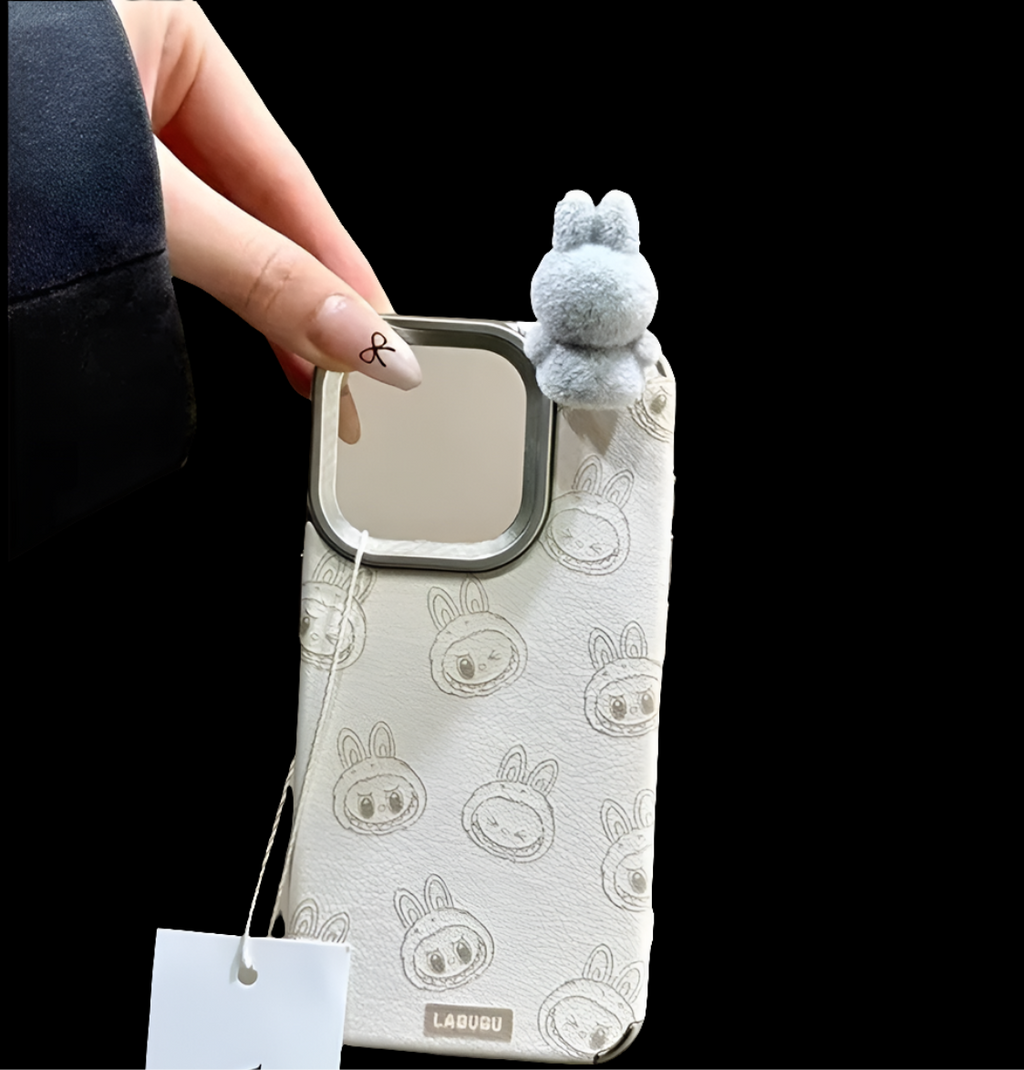 Coque smartphone kawaii Labubu gris 