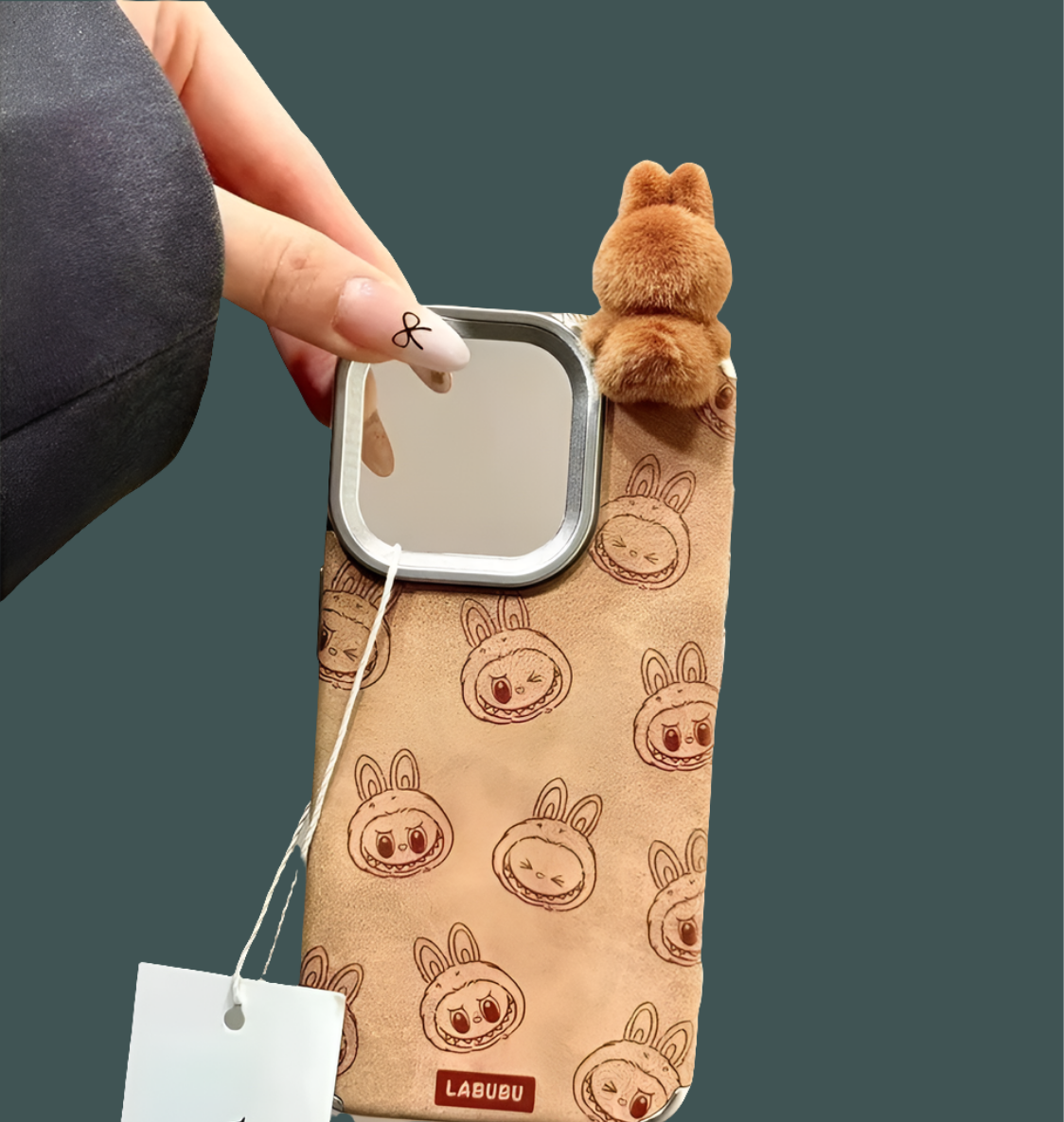 Coque smartphone kawaii Labubu marron 