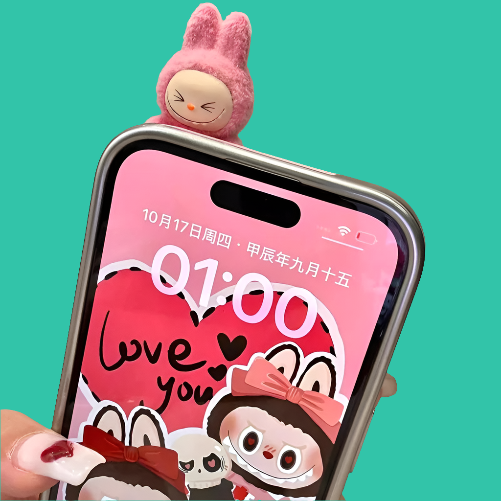 Coque smartphone kawaii Labubu rose 