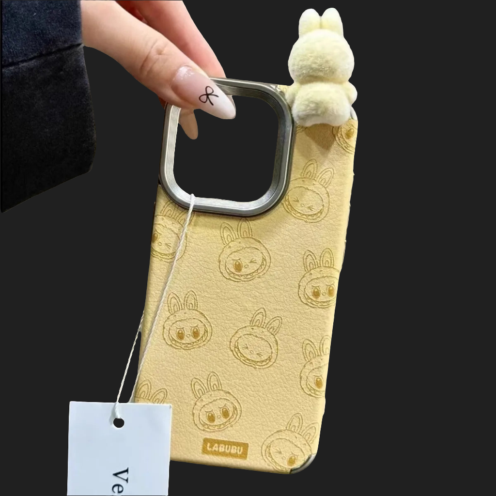 Coque smartphone kawaii Labubu jaune 