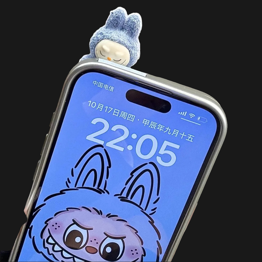 Coque smartphone kawaii Labubu bleu lavande 