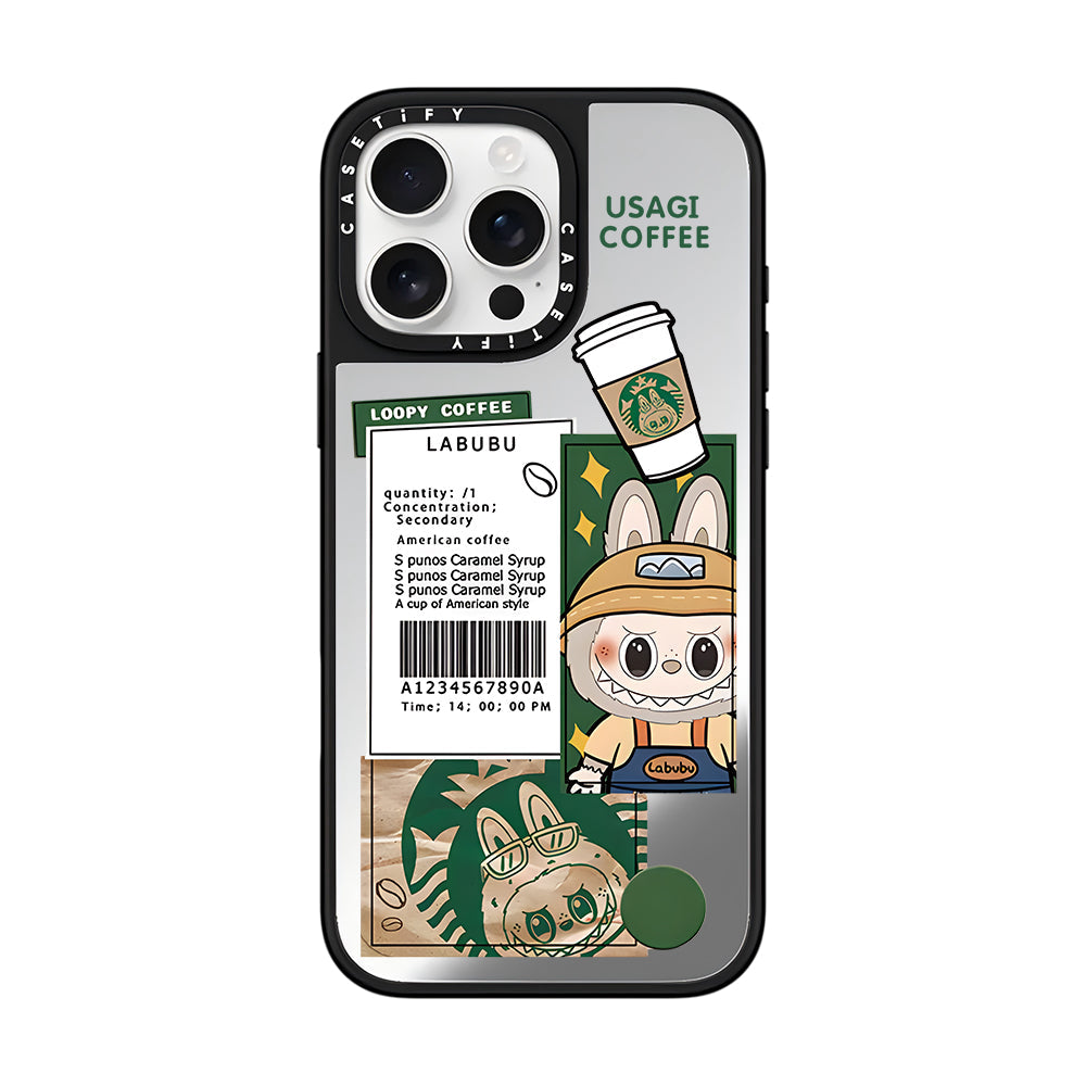 Coque iphone kawaii Labubu et Starbucks 